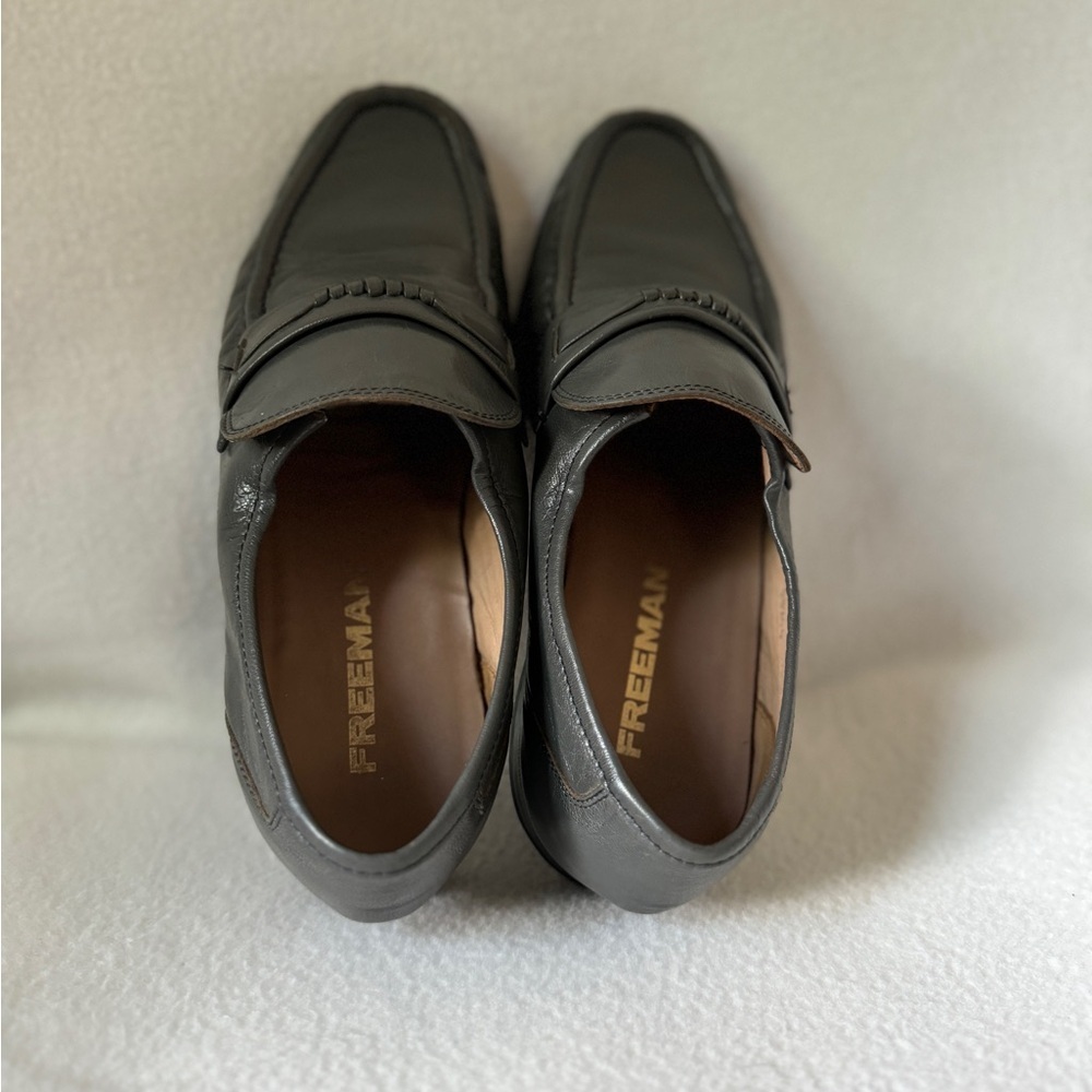 Freeman Size 7 1/2 Gray Leather Mens Dress Shoes - Picture 6 of 16